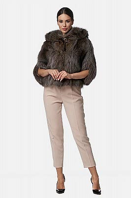 Фото товара Куртка енот 803 марта (капюшон), темно-серый