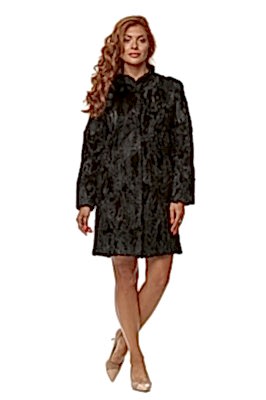 Фото товара Полупальто каракуль Ольга, черный