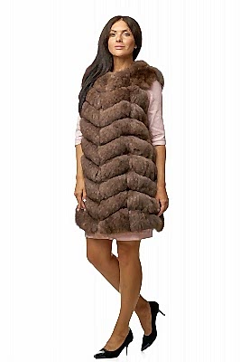 Фото товара Жилет песец елка, соболь