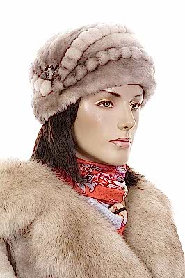 Фото товара Берет мутон О-63Пр, Розовый с бежевым напылением