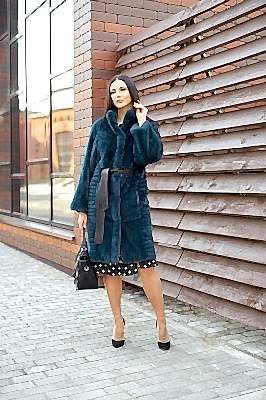 Фото товара Шуба из норки 010/282В, бирюза