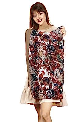 Фото товара Шарф (снуд) оля комби принт, серо-коричневый