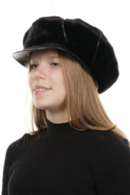 Фото товара Кепка KEWKMNE002 нерпа кожа, Черный