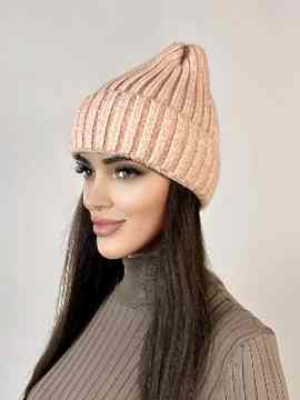 Фото товара Шапка трикотаж 03, персиковый
