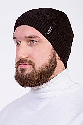 Фото товара Шапка трикотажная Томас 02 с отворотом, черный