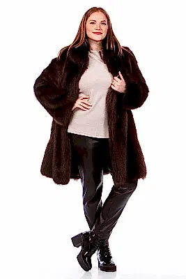 Фото товара Полупальто енот 011/К492(Е)ЕС, коричневый