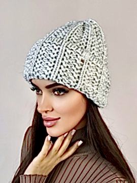 Фото товара Шапка трикотаж 02, серый-меланж