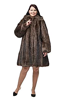 Фото товара Полупальто енот 011/К492(Е)V148Е, коричневый