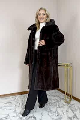 Фото товара Пальто норка 019/7015/1К, шоколад