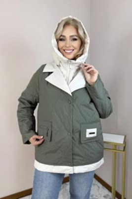 Фото товара Куртка В-8529 жен, оливково-бежевый