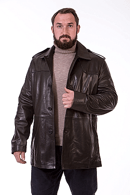 Фото товара П/пальто кожа муж. 1013.MZ-101 ZIG ,черный