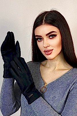 Фото товара Перчатки жен. текстиль M1, черный