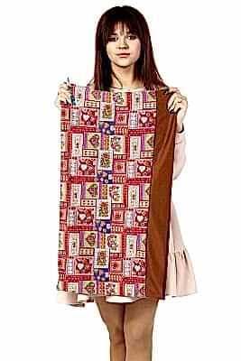 Фото товара Шарф (снуд) оля комби принт, бежево-красный 19.1