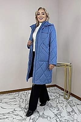 Фото товара П/пальто F-22383, джинсовый Фото товара П/пальто F-22383, джинсовый