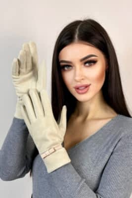 Фото товара Перчатки жен. текстиль M5, бежевый