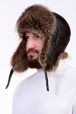 Фото товара Шапка из енота UMKME0013.2, светло-желтая