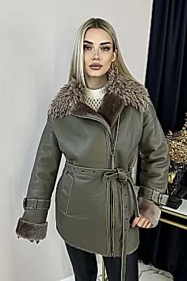 Фото товара Дубленка 1013.MSK-297 silk, Хаки